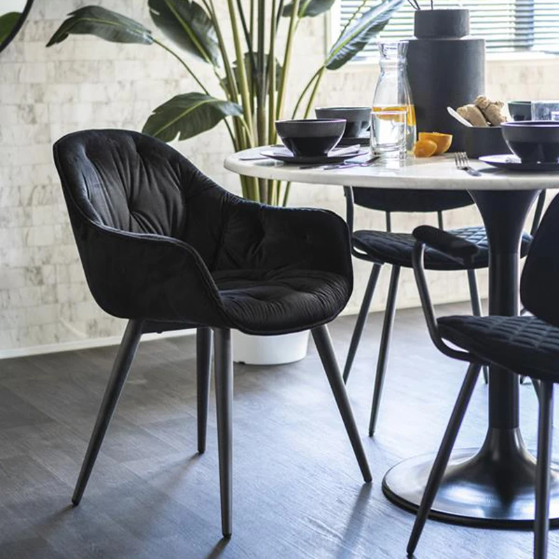 Wholesale Restaurant Furniture Nordic Velvet  Upholstered Kitchen dine Accent Dining Room Modern Dining Chairs