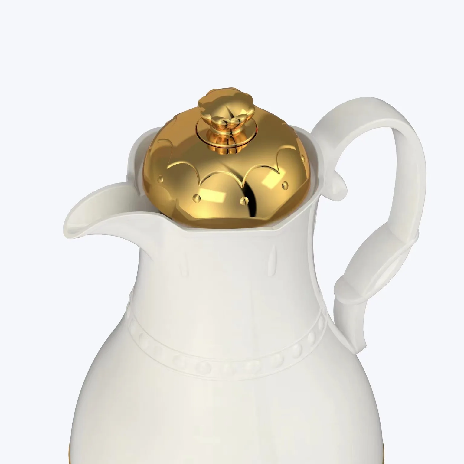 Promotional 2022 Glass Arabic Coffee Pot Gold Coating Tea Jug With Bright Appearance Dallah Thermos For Arabic Coffee