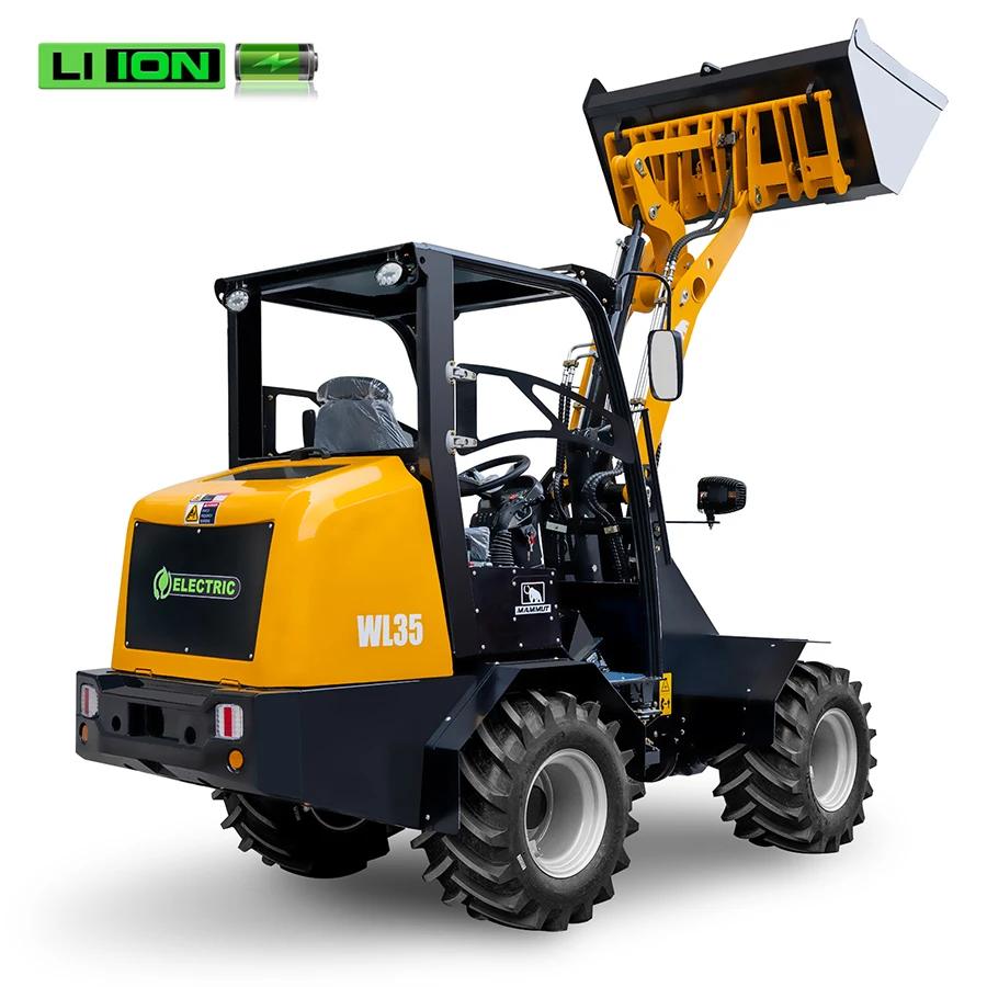mammut 1 ton 1.2 ton wle35 electric wheel loader using CATL lithium high-capacity battery Curtis controller