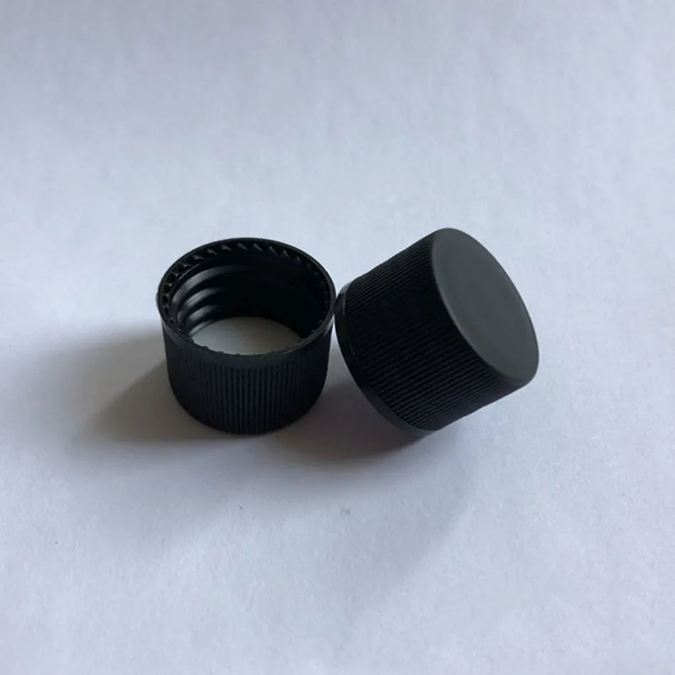 18/410 Plastic PP ribbed screw cap , 18mm neck size lid