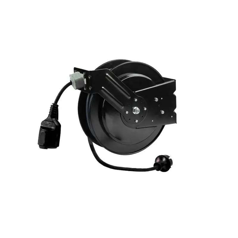Lanboom Extention Cord Reel Cable plug socket customized steel auto-retractable cable reel
