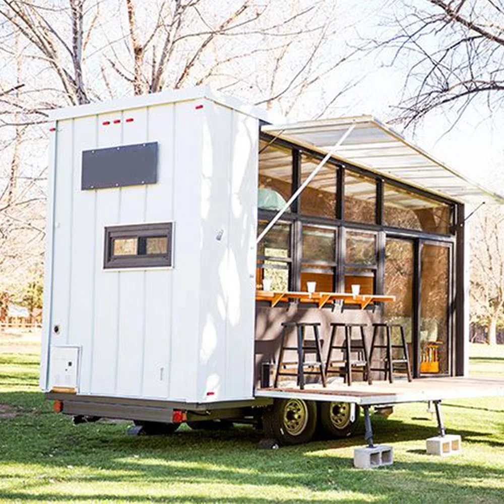 Lightweight travel trailer car house 4x4 caravan with shower