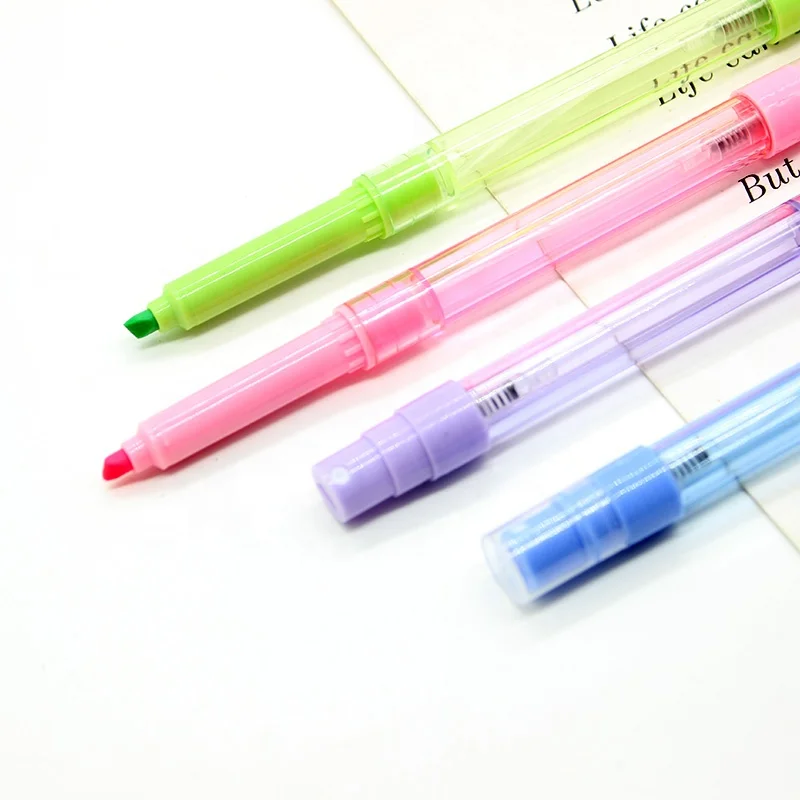 plastic multi function spray pen colorful phone holder highlighter with transparent body