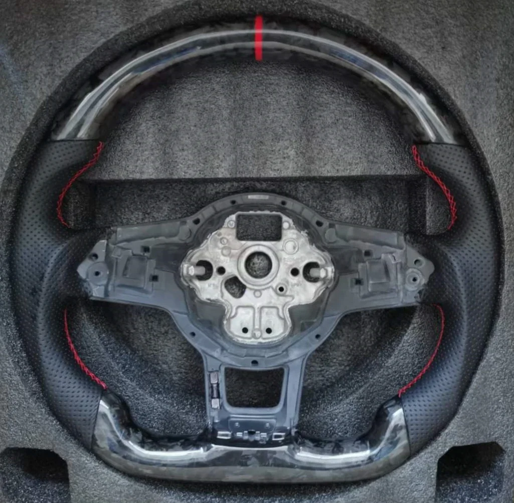 Steering wheel suitable for Volkswagen MK7 MK6 Golf 7 Gti Golf 7 Golf 6 R LED carbon fiber/forged steering wheel