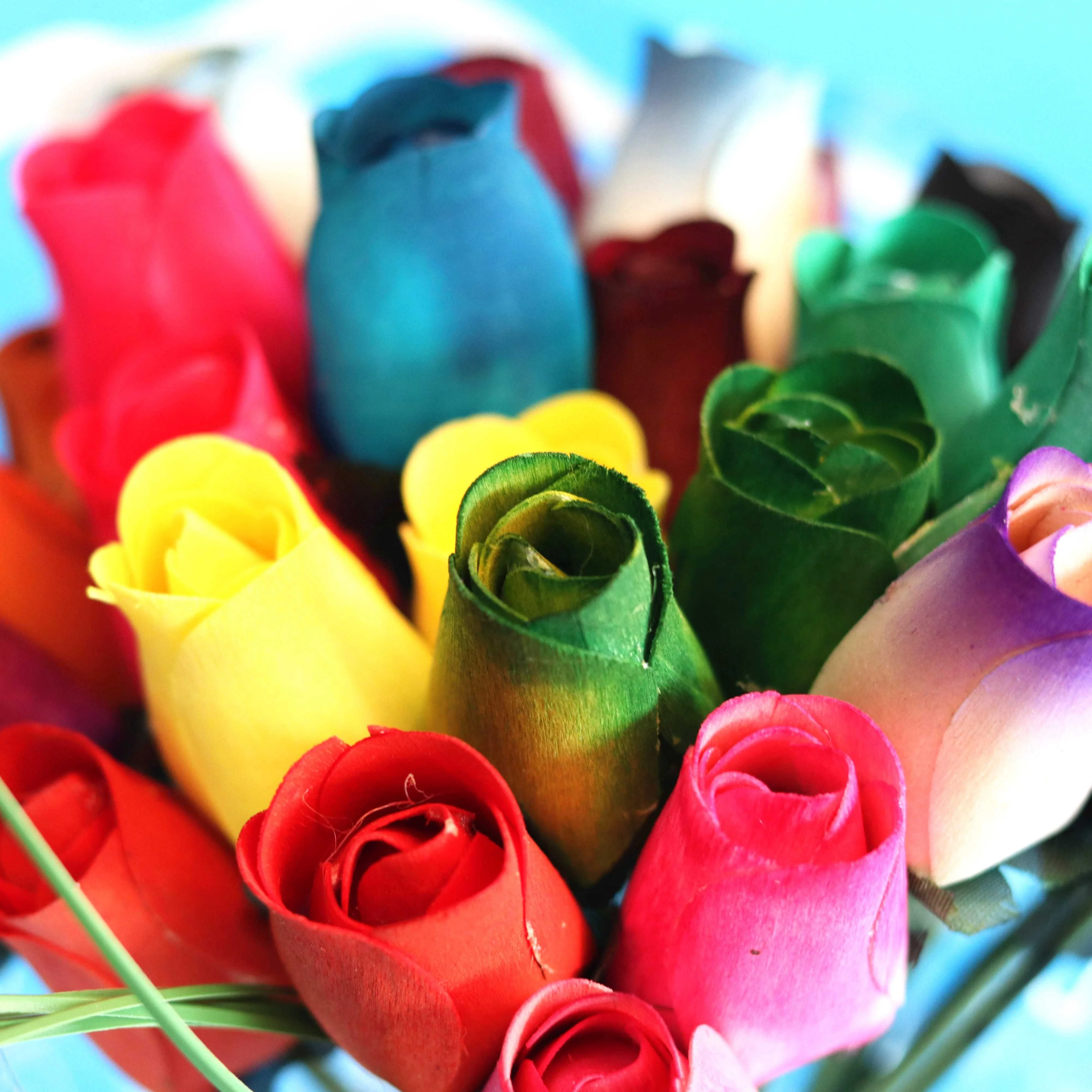 FCR1009 artificial flower wooden rose artificial rose bud