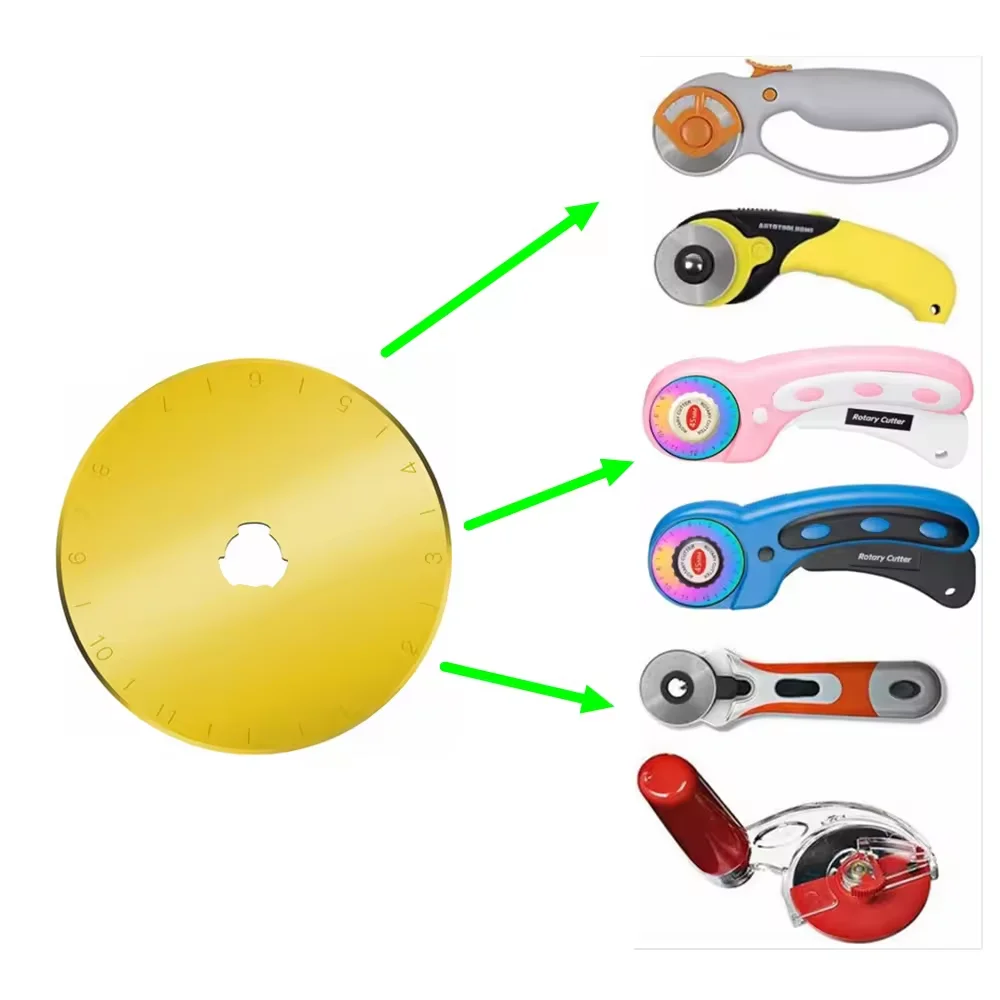 Titanium Rotary Cutter Blades 45mm 28mm 18mm  Spare Replacement Blades with Improved Sharpness, Ideal for Quilting Scrapbooking