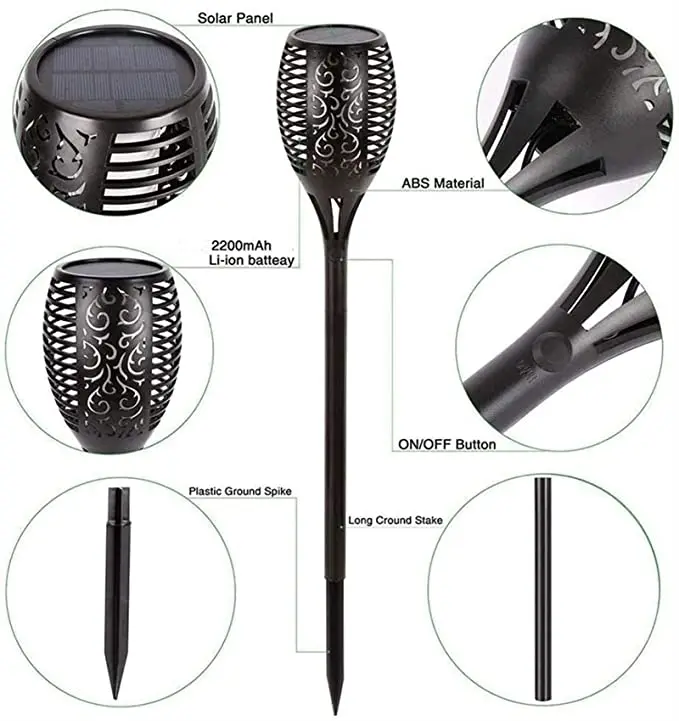 Solar Torch Light With Dancing Flames Waterproof Outdoor Garden Light Solar out Door light