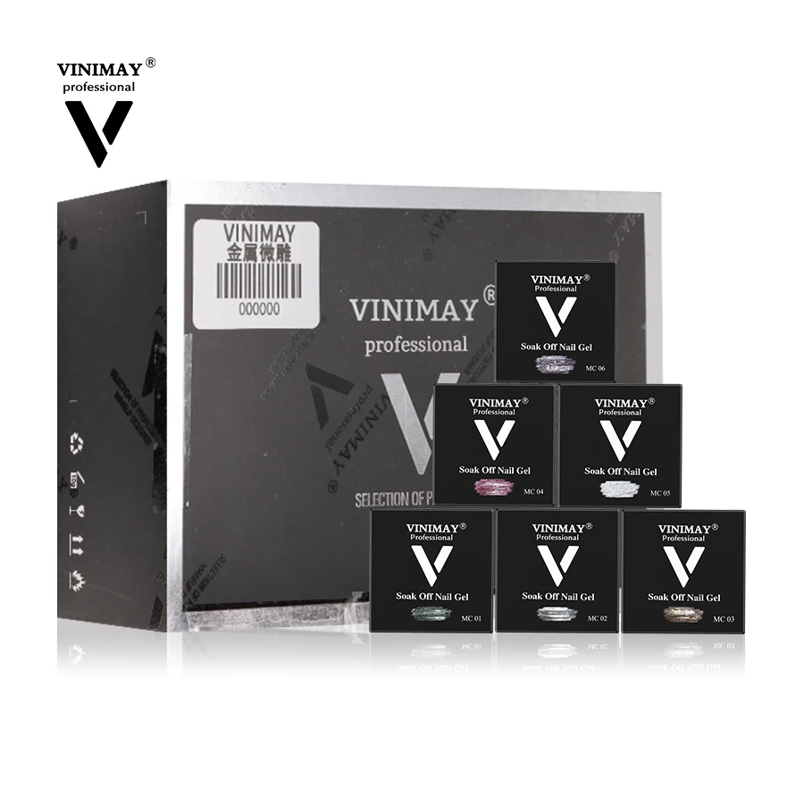Vinimay 6 видов цветов художественная краска металлик крем мини-наклейки для ваших ноготков резьба клей ногтей Гель-лак расходные материалы