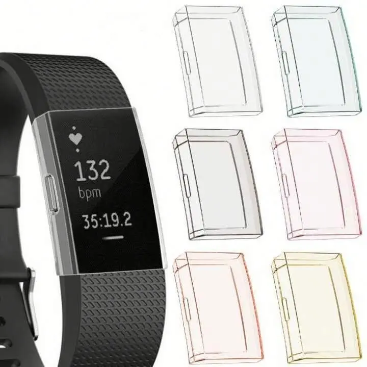 For Fitbit Charge 2 Transparent Frame Clear Cover Case Sports Accessories