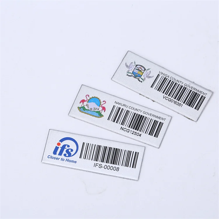 Factory Metal Asset Tag Laser Serial Number Aluminum Barcode Label for Information Tracking Tag