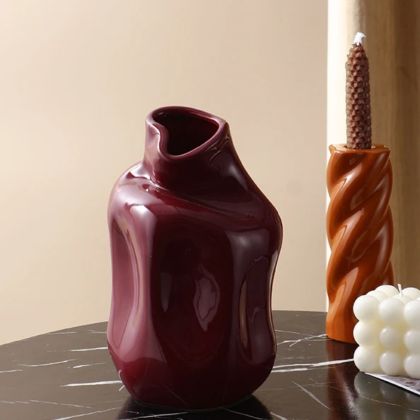 Скандинавская керамическая ваза для украшения дома декоративная цветная