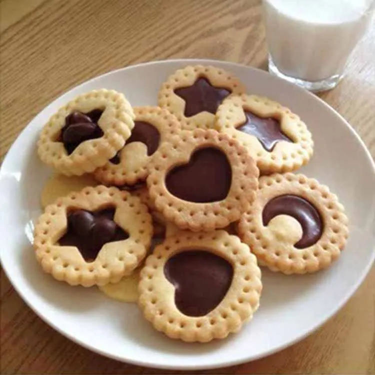 Mini Cookie Cutter Shapes Set -6 Small Molds to Cut Out Pastry Dough, Pie Crust & Fruit - Tiny Stainless Steel Metal