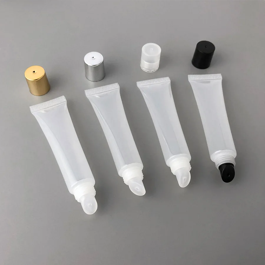 cosmetic liquid empty squeeze clear cute lipstick balm containers tubes custom logo wholesale lip oil plastic tubes