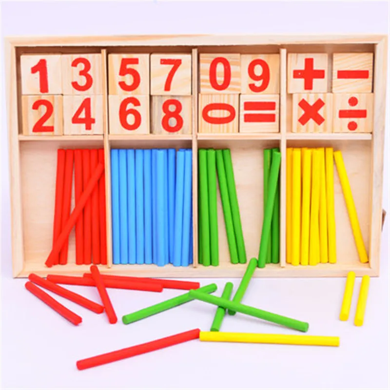 Children Counting Stick Learning Box Primary School Mathematics Teaching Aids Early Educational Math Toys for Kids Boys Girls