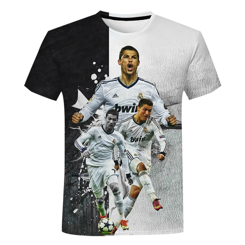 Cristiano Ronaldo-Camiseta No.7 3D Printed Shirt for Men Football Casual Round Neck Shirt Tops Star 3D Printing Shirt From Men