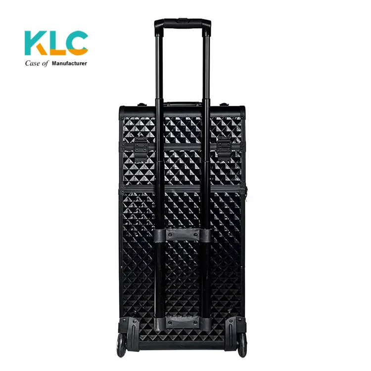 Curious BlackPro Makeup Artists Rolling Train Case Trolley Case , Cosmetic trolley case,rolling Beauty train case