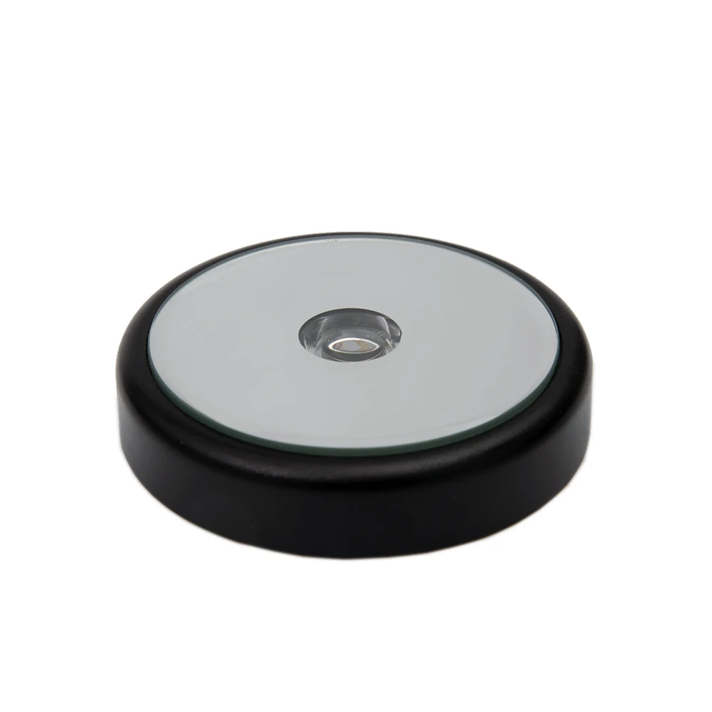 BOSHI Matt black plastic battery operated led  light round base with mirror top display