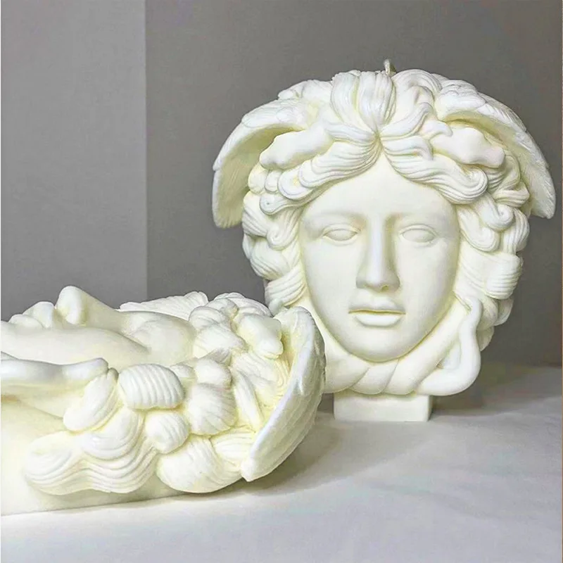 High Quality Women Face Scented Candle Silicone Mold DIY Handmade  Big Wax Soap Female Sculpture Mold