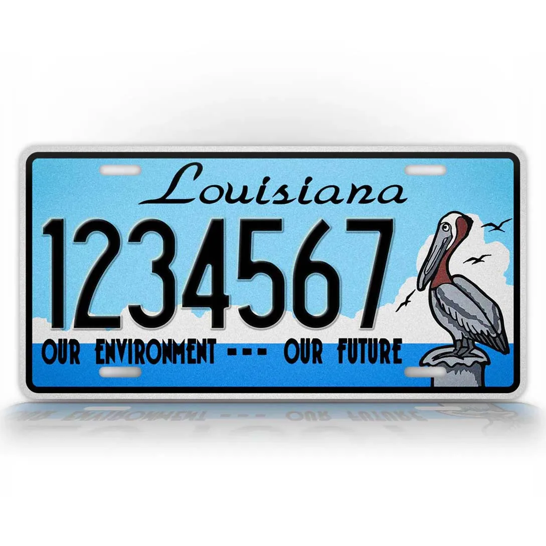 Custom Louisiana License Plate, Personalized License Plates for Car, 6x12 Inch, Rust-Free Fade Resistant Aluminum, USA