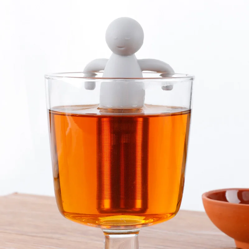 Man Shape Stainless Steel Loose Leaf Tea Steeper Ball Strainer Extra Fine Mesh Tea Infuser Stainless Steel Fine Mesh Tea Cup