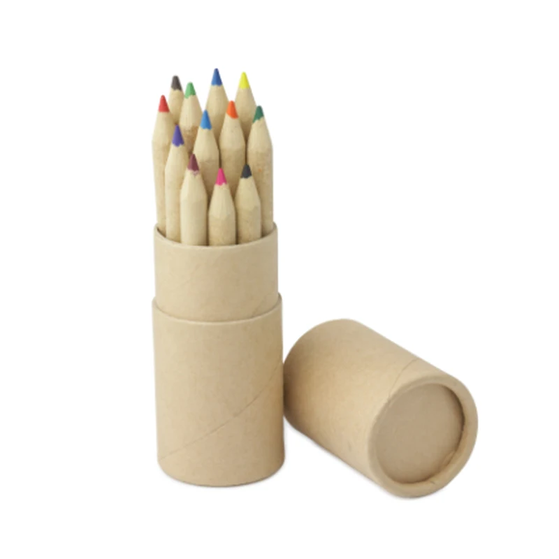 
Pomotional customized logo 7 inches Kraft pencil 12 color sharpened for school 