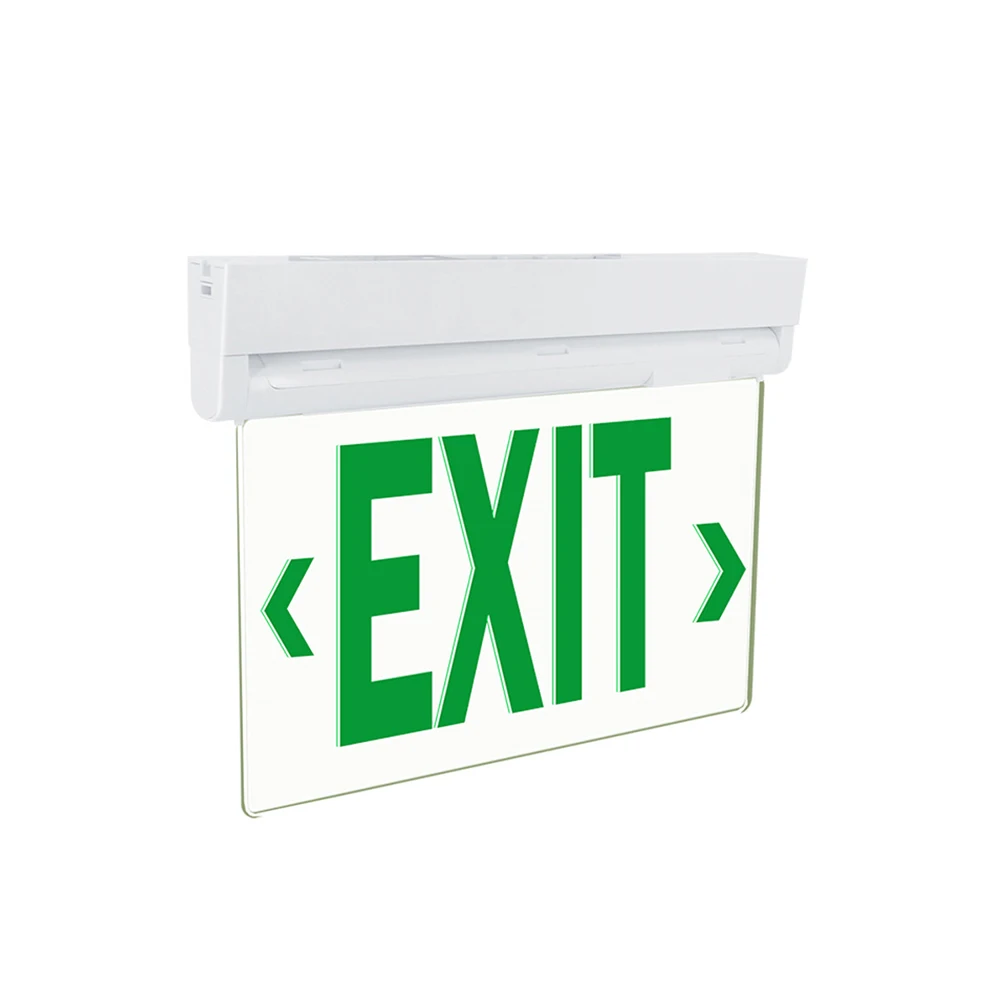 Green Single double face replaceable indicator ultra-thin plastic LED exit sign fire emergency light