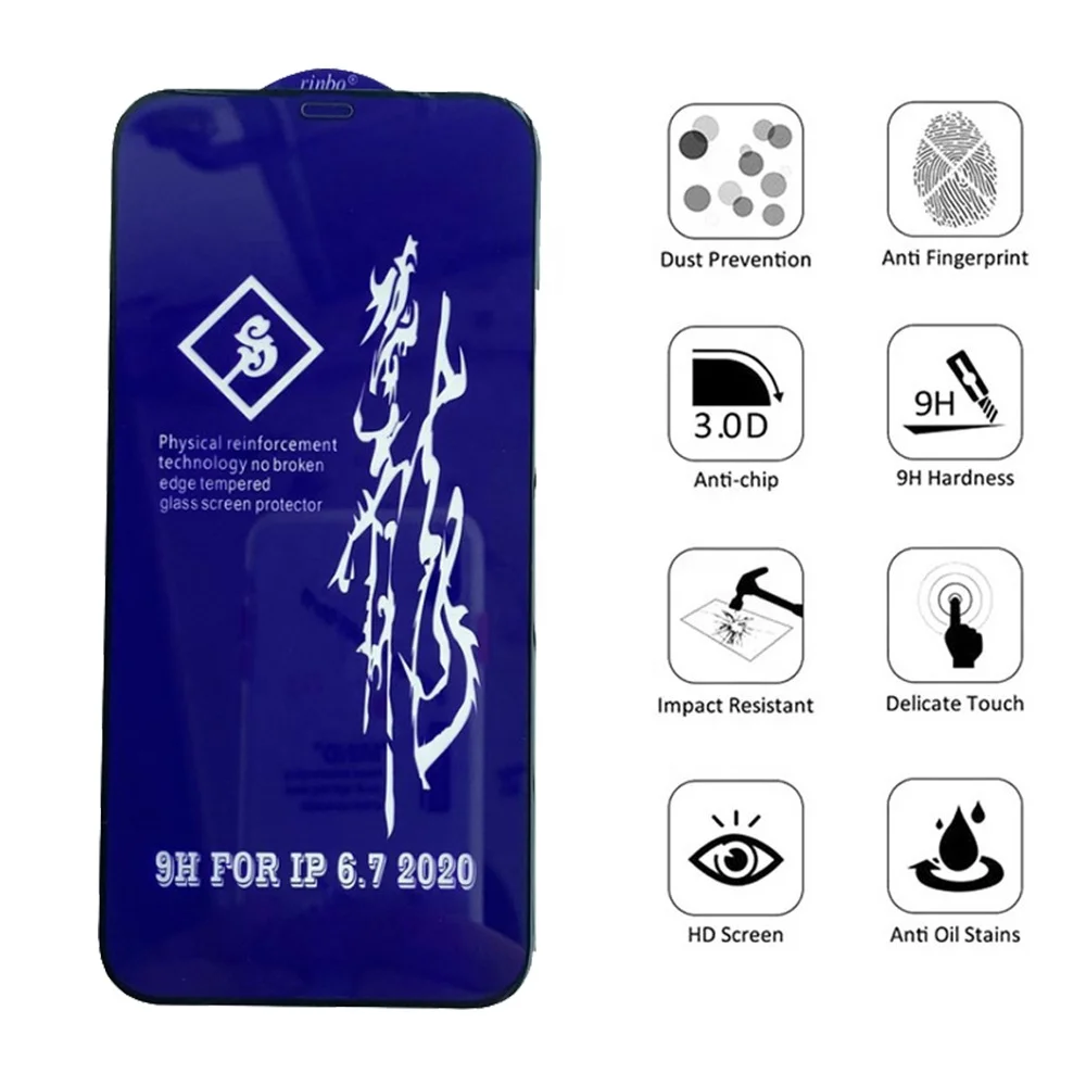 For iPhone 13 Pro Max 9H Anti-scratch 0.33mm Full-glue Screen Protector Rinbo Tempered Glass