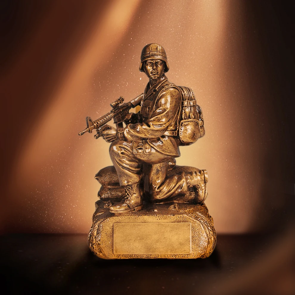 resin polyresin soldier trophy awards military trophy awards sculpture craft
