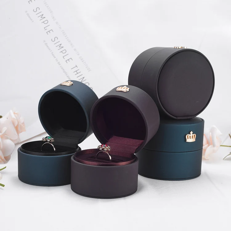 New design fashion round PU jewelry boxes