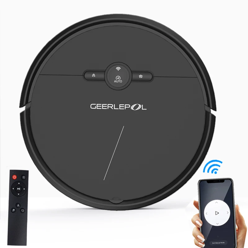 Робот-пылесос Geerlepol с Wi-Fi подключением совместим приложением Alexa функцией мытья