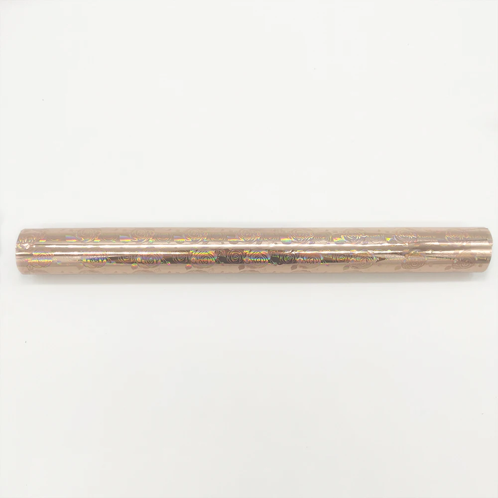 Free sample Rose pattern hot stamping foil Full transfer Laser film for leather and fabric