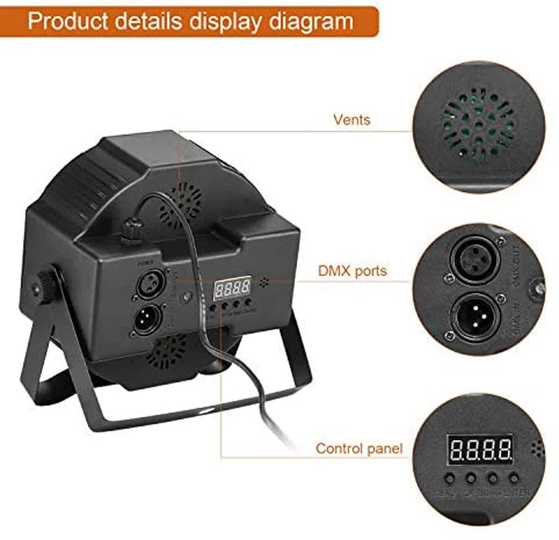 
Par Lighting for Stage,18X1W LED RGB Dj Lights Sound Activated Party DMX Lighting for DJ KTV Disco Party Wedding Church 