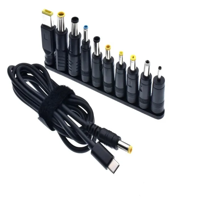 type C to DC55*21 CABLE 10 in 1 set Multi-function for DC Plugs for AC Adapter Notebook Laptop Universal DC18.5-20V65W