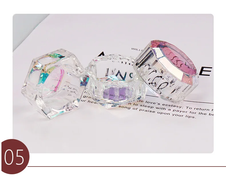 Dazzle AB color washing Cup Nail Art Glass Dappen Dish Crystal with lid nail acrylic liquid powder cup