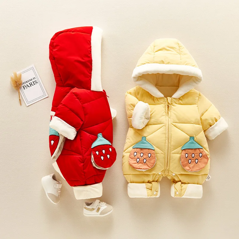  Manufacturers china wholesale baby romper warm thick winter newborn down cotton-padded