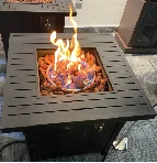 Задний двор сад уличная мебель камин прямоугольный камень пожарная газовая Костровая чаша