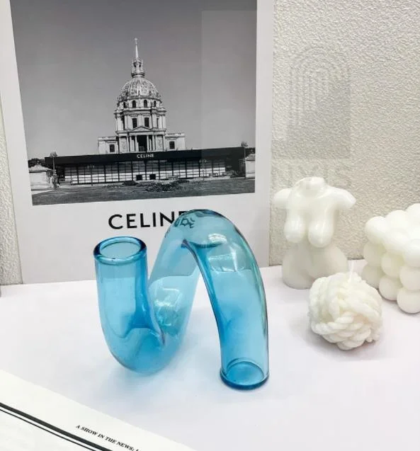 Custom Home Decor Retro glass candle holder colored candlestick set