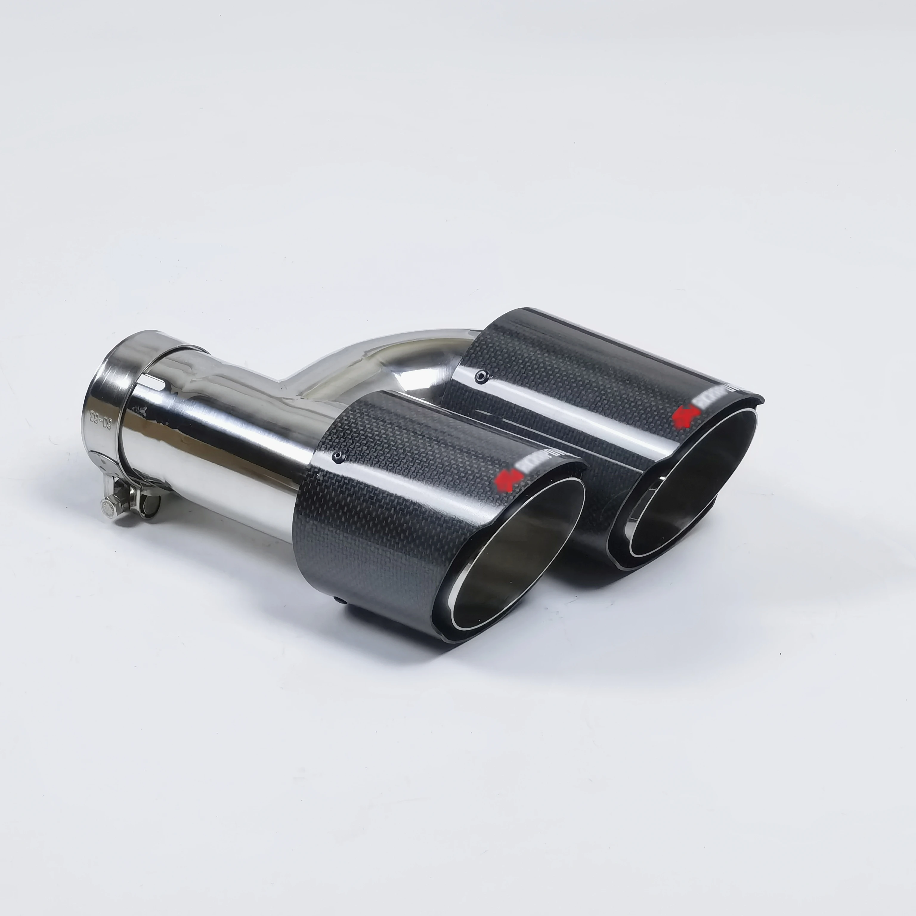 H-type carbon fiber exhaust head Ss304 muffler Automotive double-ended exhaust pipe tip
