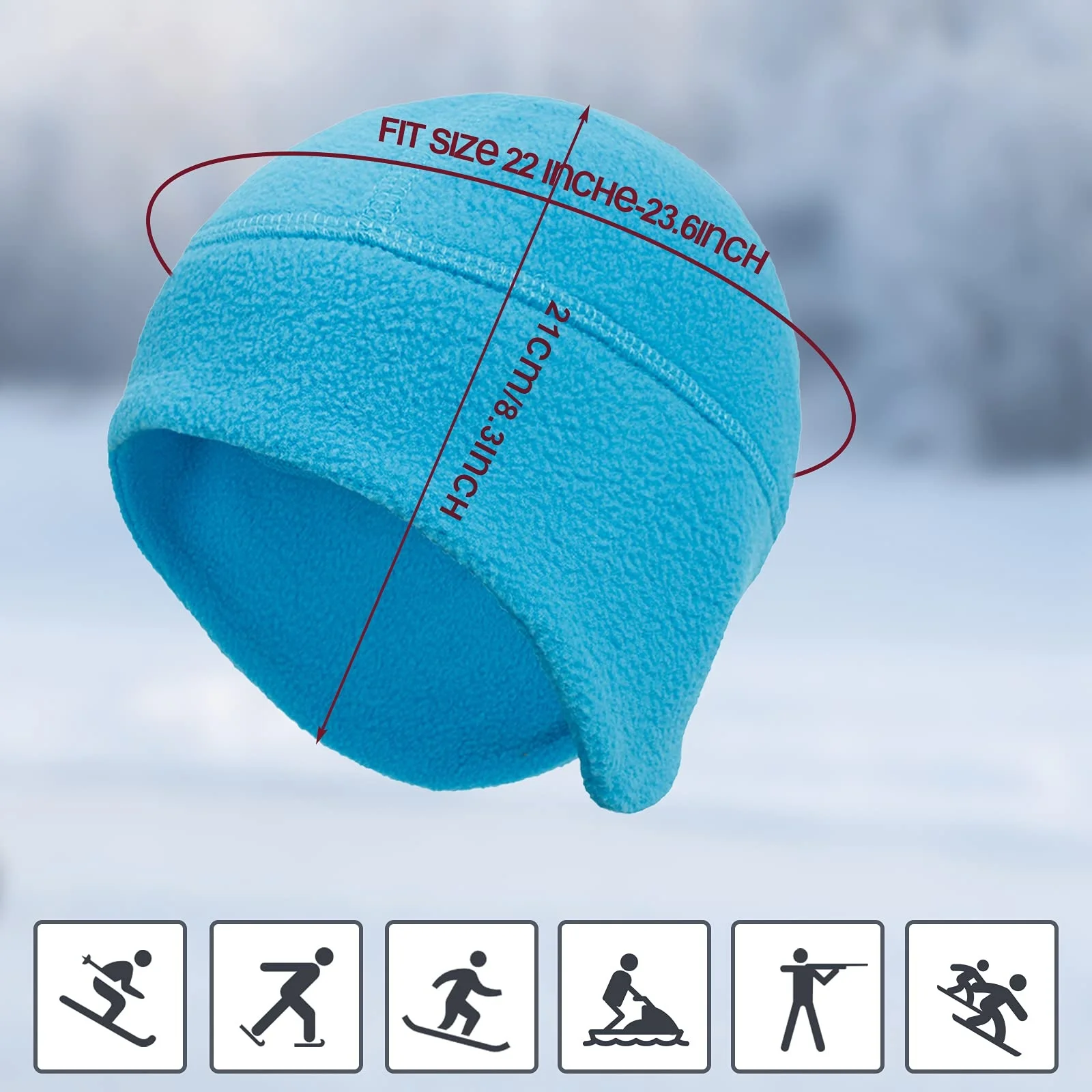 Outdoor Windproof Double Layer Polar Fleece Beanie Earflap Warm Winter Hat skull caps with ear covers