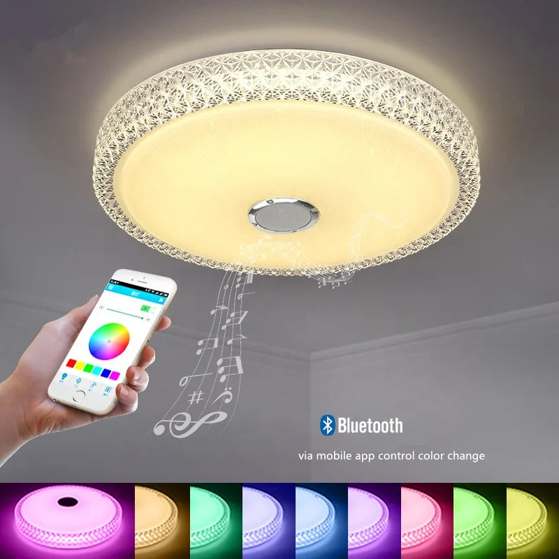 Blueteeth-Lautsprecher drahtlose RGB With remote led ceiling lamp bedroom bathroom hotel Decor led light fixtures