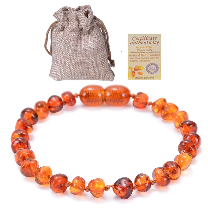 High Quality Natural Baltic Jewelry Amber Bracelet Careful Design Irregular Geometric Shape Amber Beaded Bracelets for Baby