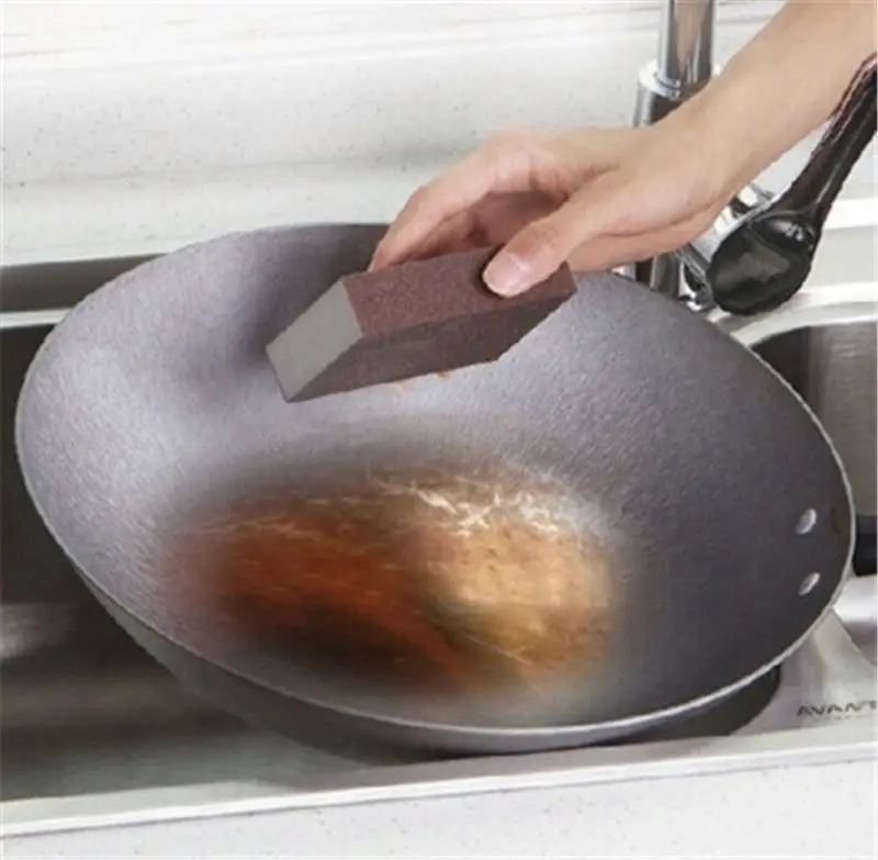 A Sponge Eraser for Removing Rust Cleaning Cotton Kitchen Gadgets Accessories Descaling Clean Rub Pot Kitchen Tools 365