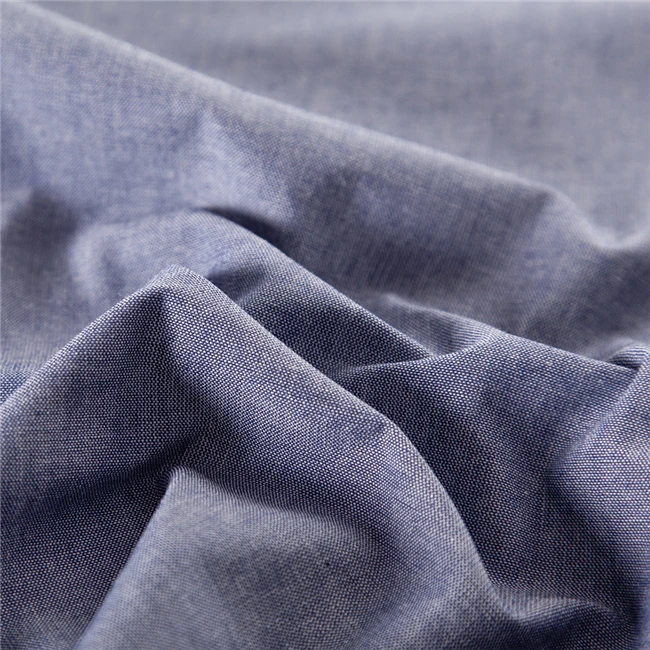 Modern Design Blue Pure Color chambray fabric Cotton Polyester fabric