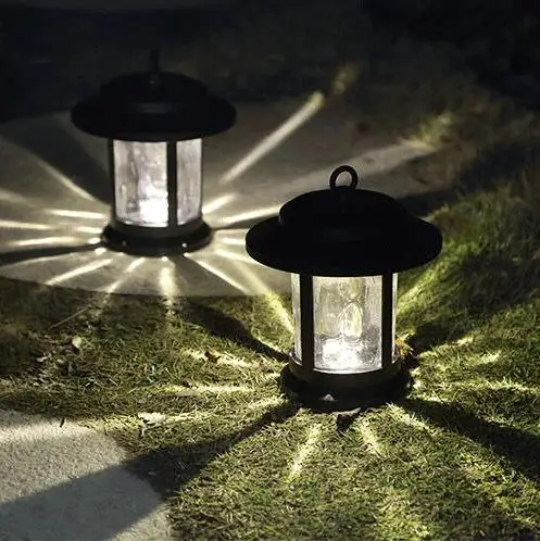 3 in 1 Stainless steel Solar Black Glass lens for outdoor patio walkway landscape lighting solar led hanging lantern light