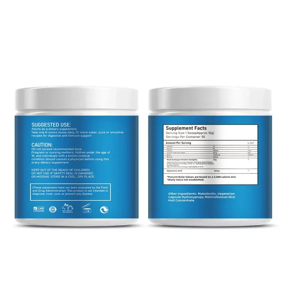Private Labels Beauty Products Hydrolyzed Fish marine Collagen Collagen Protein Drink Powder Collagen Peptide