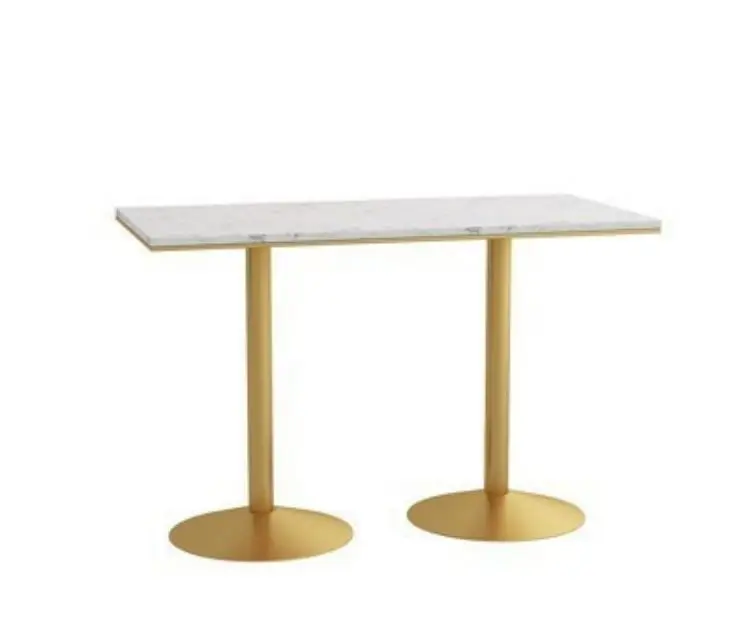 Высококачественный набор мраморных столов в скандинавском стиле для паба бара ресторана золотой барный