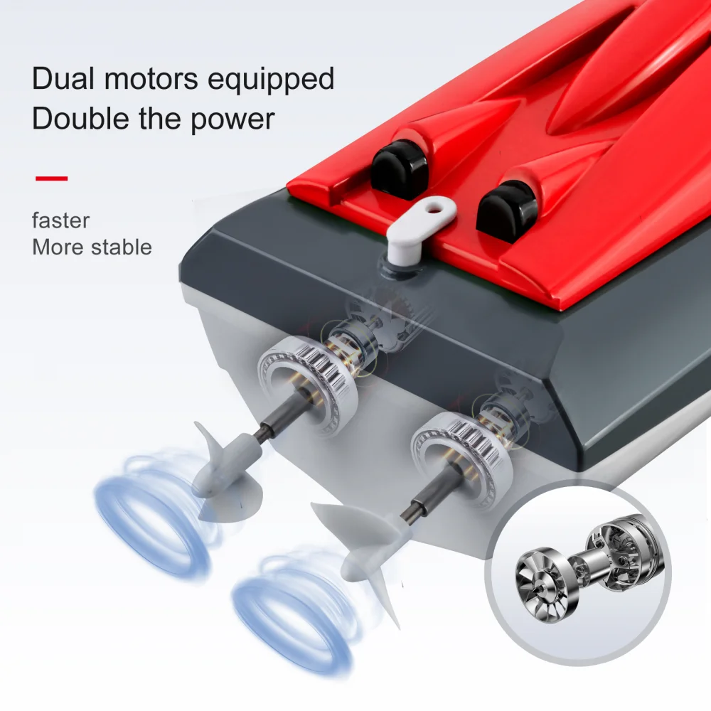 2.4G dual motor waterproof remote control boat toys for children water race toys rc speed boat high speed