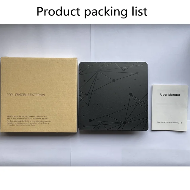 Best Selling Type-C Laptop Slim CD Drive USB 3.0 Portable External DVD Player Win 11mac DVD rw Recorder Disc Reader