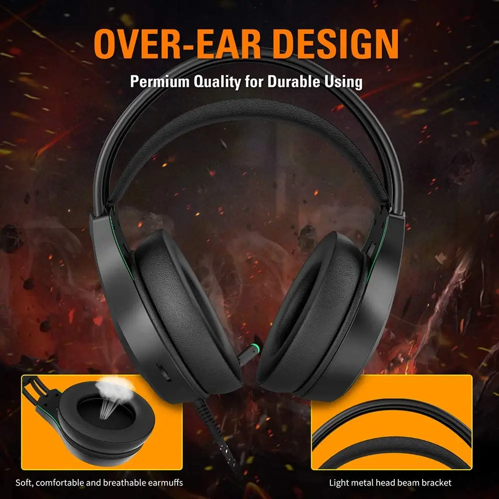 Direct Selling Reliable Quality Rgb Light Wired 7.1gaming headset casqu Headphone