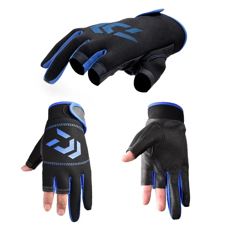  1 Pair Fishing Gloves Men Women Outdoor Anti-slip 3 Cut Finger Sports Fish Equipment Angling